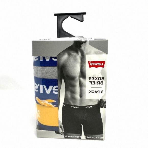 🌿Sale🌿 3-pack Levi's Men's Size S L Boxer Brief Cotton 0593 37453 Blue Navy - Picture 2 of 8
